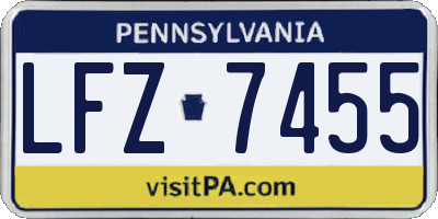 PA license plate LFZ7455