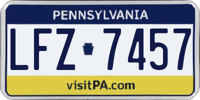 PA license plate LFZ7457