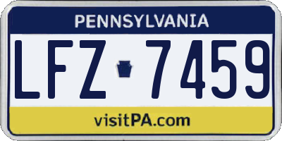 PA license plate LFZ7459