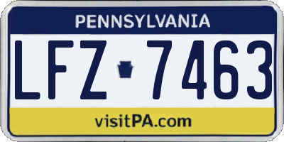 PA license plate LFZ7463