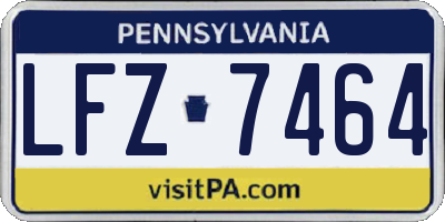 PA license plate LFZ7464