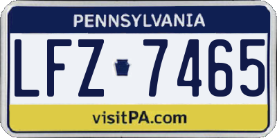 PA license plate LFZ7465