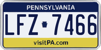 PA license plate LFZ7466