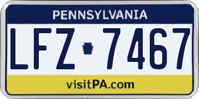 PA license plate LFZ7467