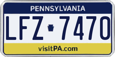 PA license plate LFZ7470