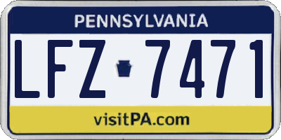PA license plate LFZ7471