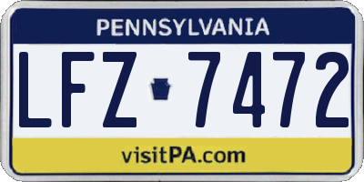 PA license plate LFZ7472