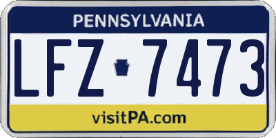 PA license plate LFZ7473