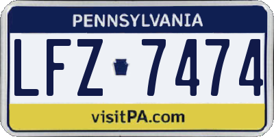 PA license plate LFZ7474