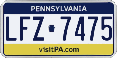 PA license plate LFZ7475