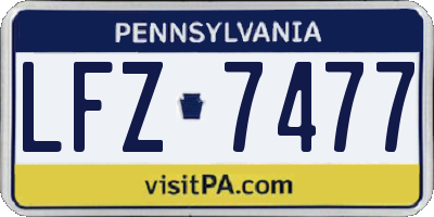 PA license plate LFZ7477