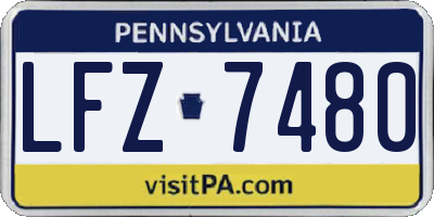 PA license plate LFZ7480