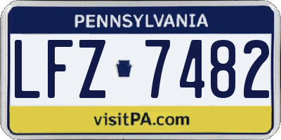 PA license plate LFZ7482