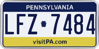 PA license plate LFZ7484