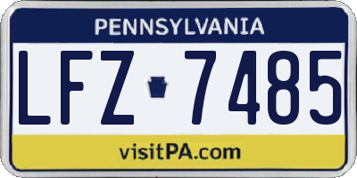 PA license plate LFZ7485