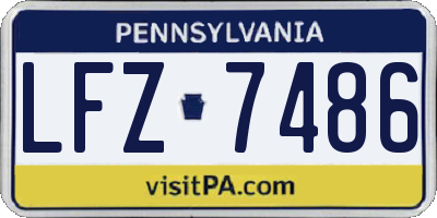 PA license plate LFZ7486