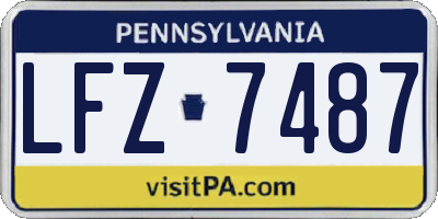 PA license plate LFZ7487