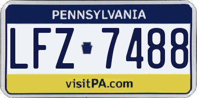 PA license plate LFZ7488