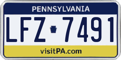 PA license plate LFZ7491