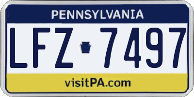 PA license plate LFZ7497