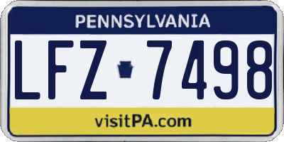 PA license plate LFZ7498