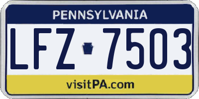 PA license plate LFZ7503