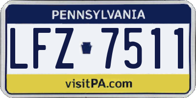 PA license plate LFZ7511