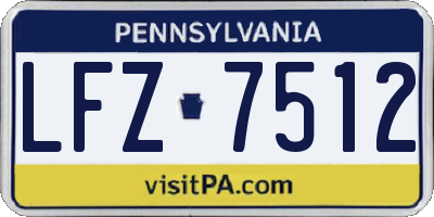 PA license plate LFZ7512