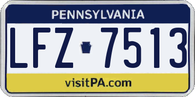 PA license plate LFZ7513