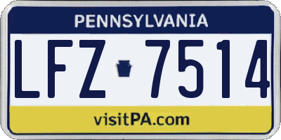 PA license plate LFZ7514
