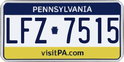 PA license plate LFZ7515