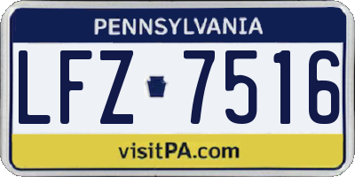 PA license plate LFZ7516