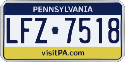 PA license plate LFZ7518