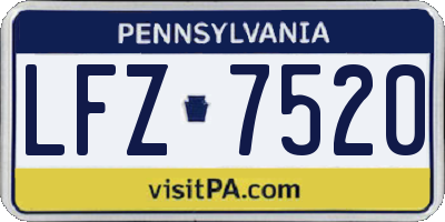 PA license plate LFZ7520
