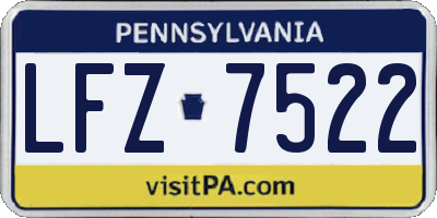 PA license plate LFZ7522