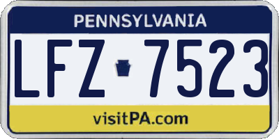 PA license plate LFZ7523