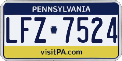 PA license plate LFZ7524