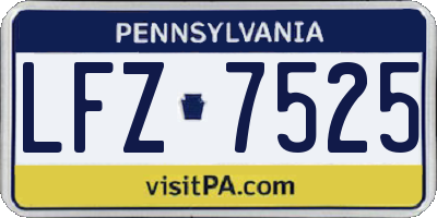 PA license plate LFZ7525