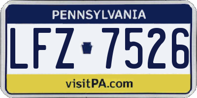 PA license plate LFZ7526