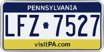 PA license plate LFZ7527