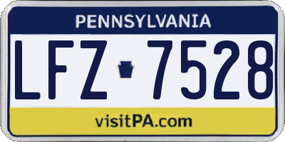 PA license plate LFZ7528