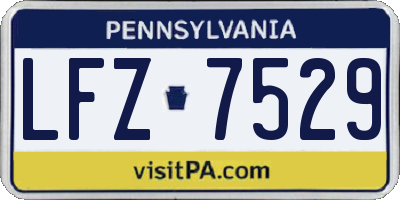 PA license plate LFZ7529