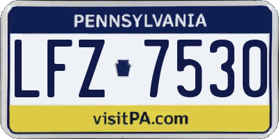 PA license plate LFZ7530