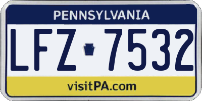 PA license plate LFZ7532