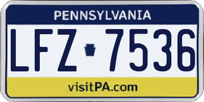 PA license plate LFZ7536
