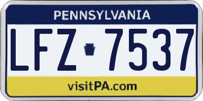 PA license plate LFZ7537