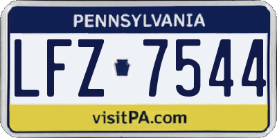 PA license plate LFZ7544