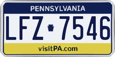 PA license plate LFZ7546