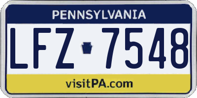 PA license plate LFZ7548