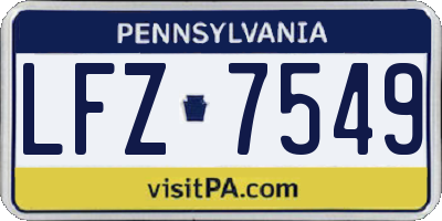 PA license plate LFZ7549